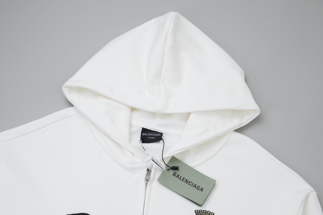 BALENCIAGA バレンシアガ フルジップパーカー パリ 10 ブラック ホワイト 全2色 - 画像 3