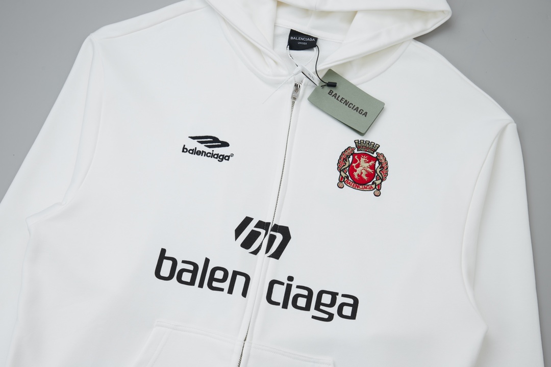 BALENCIAGA バレンシアガ フルジップパーカー パリ 10 ブラック ホワイト 全2色 - 画像 4