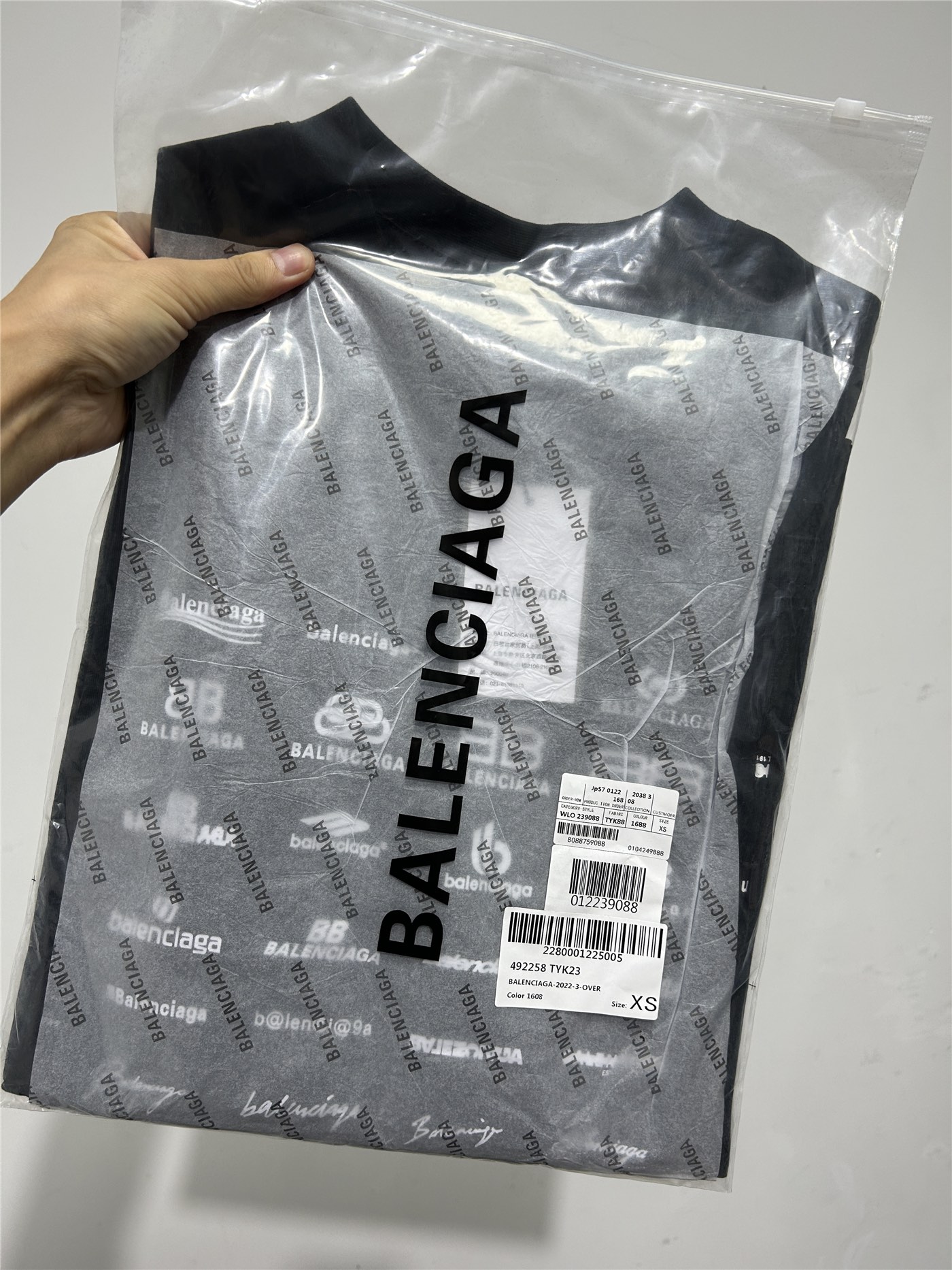 BALENCIAGA バレンシアガ ロングTシャツ 本革 ブラック - 画像 3