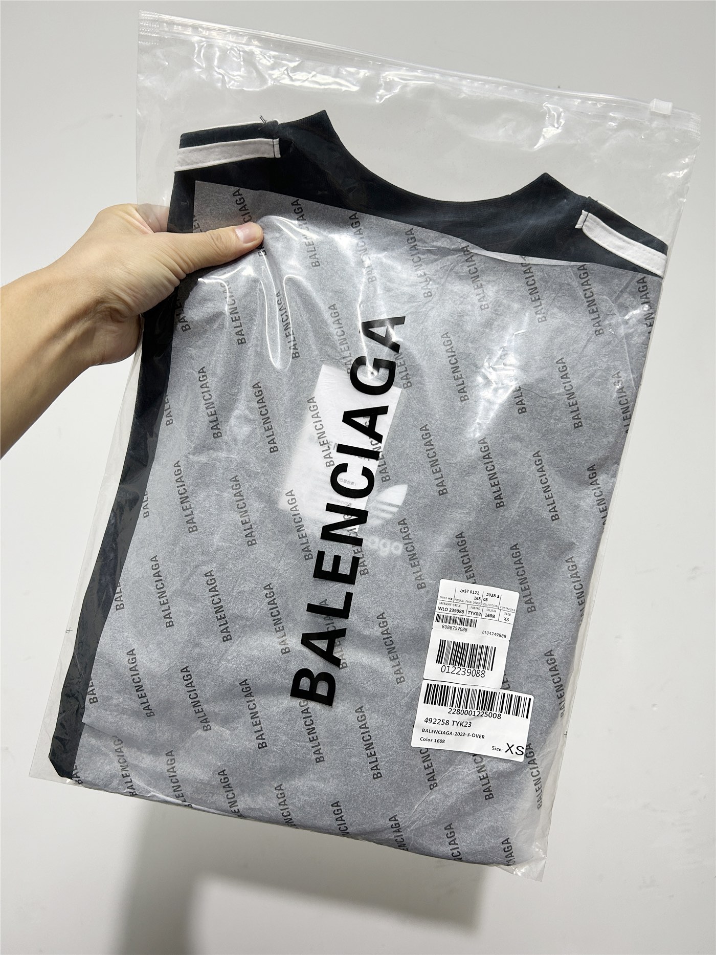 ADIDAS バレンシアガ ロングスリーブTシャツ ブラック - 画像 3