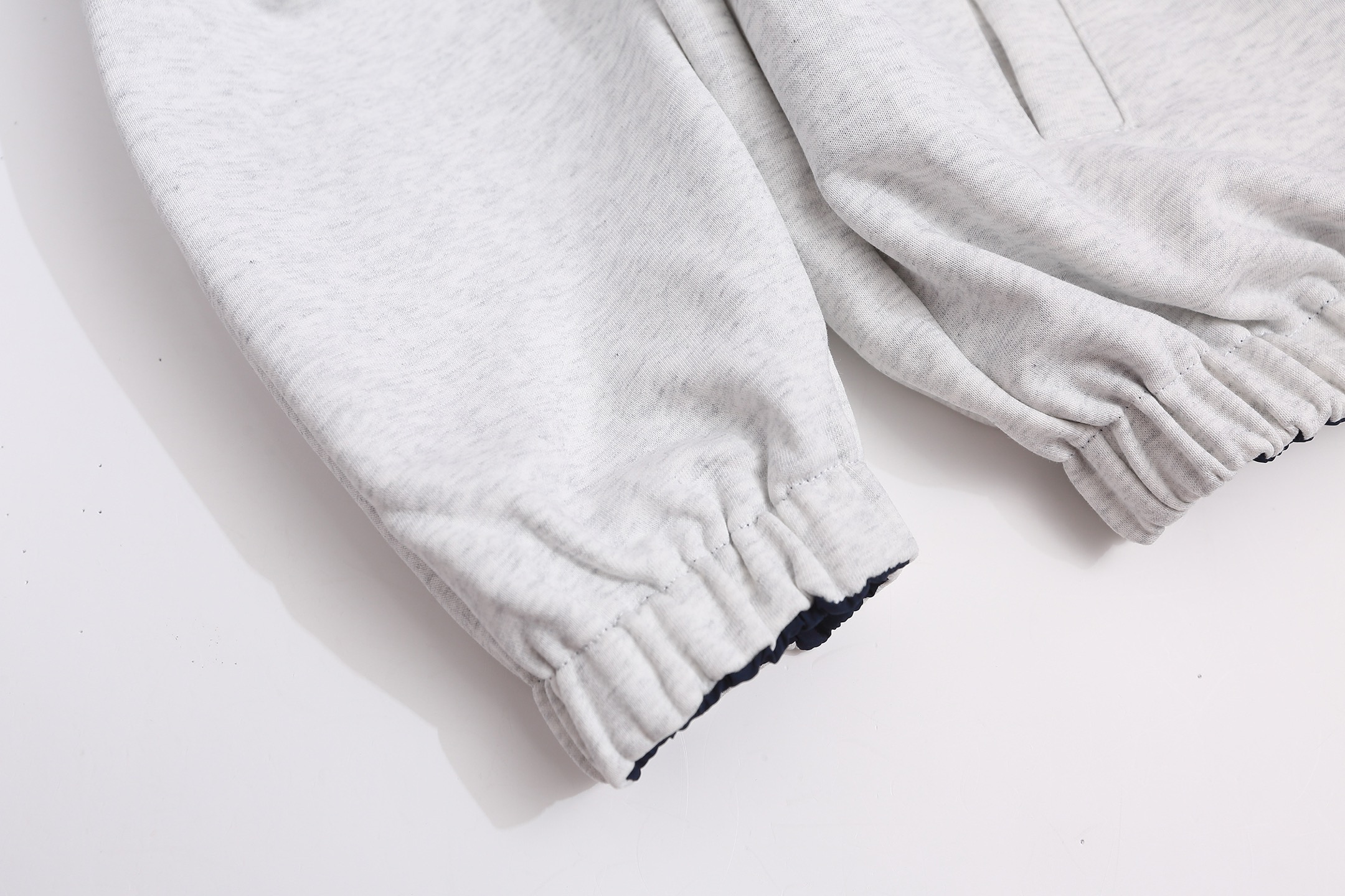 M COTTON フルジップパーカー 通勤 通学 ファッション ブラック ホワイト 全2色 - 画像 2