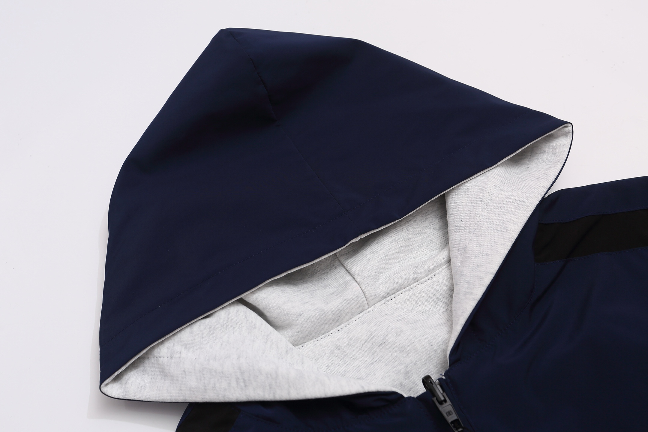 M COTTON フルジップパーカー 通勤 通学 ファッション ブラック ホワイト 全2色 - 画像 5