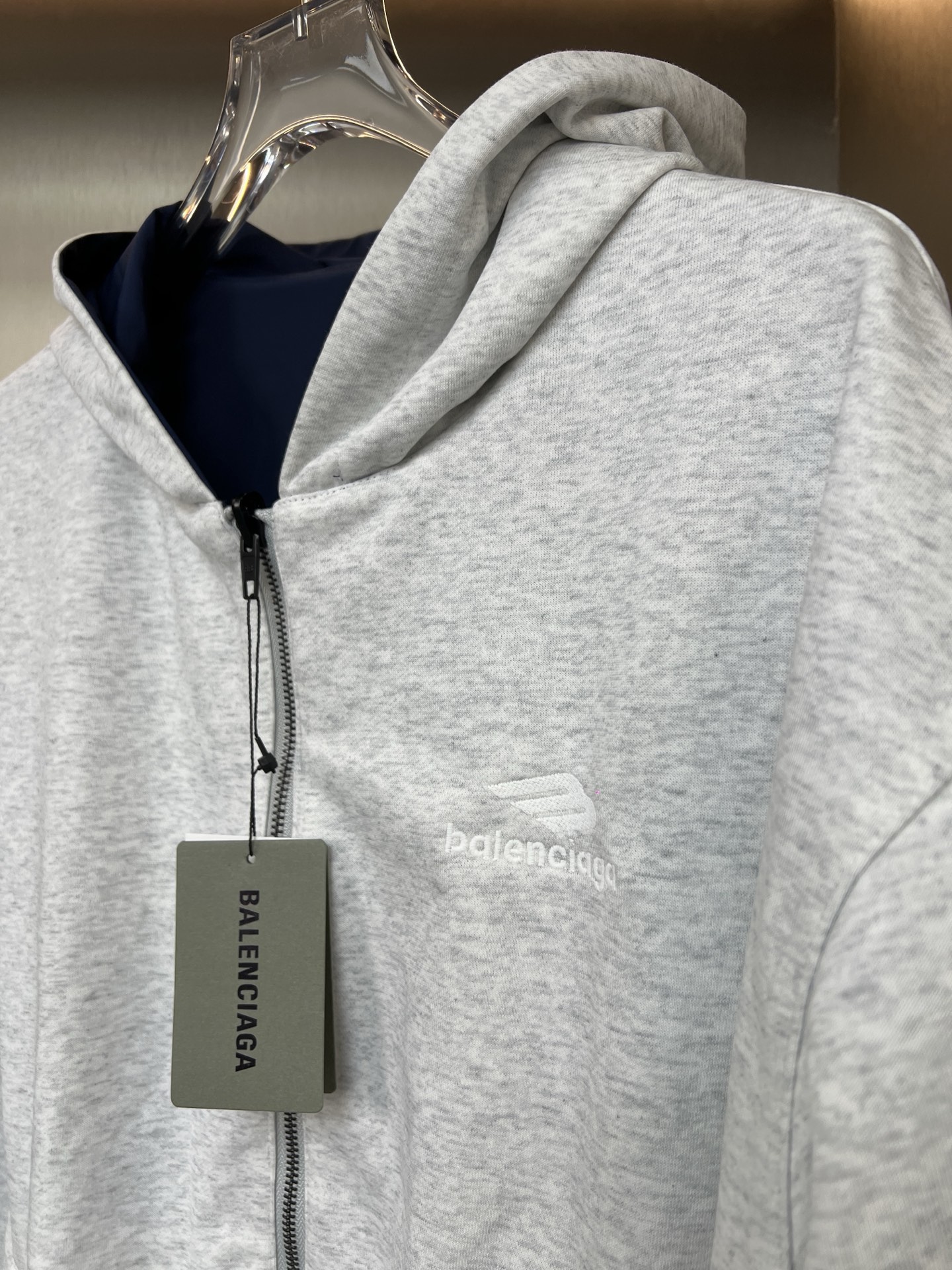 BALENCIAGA バレンシアガ フード付きジャケット 本革 軽量 通勤 通学 全2色 - 画像 6