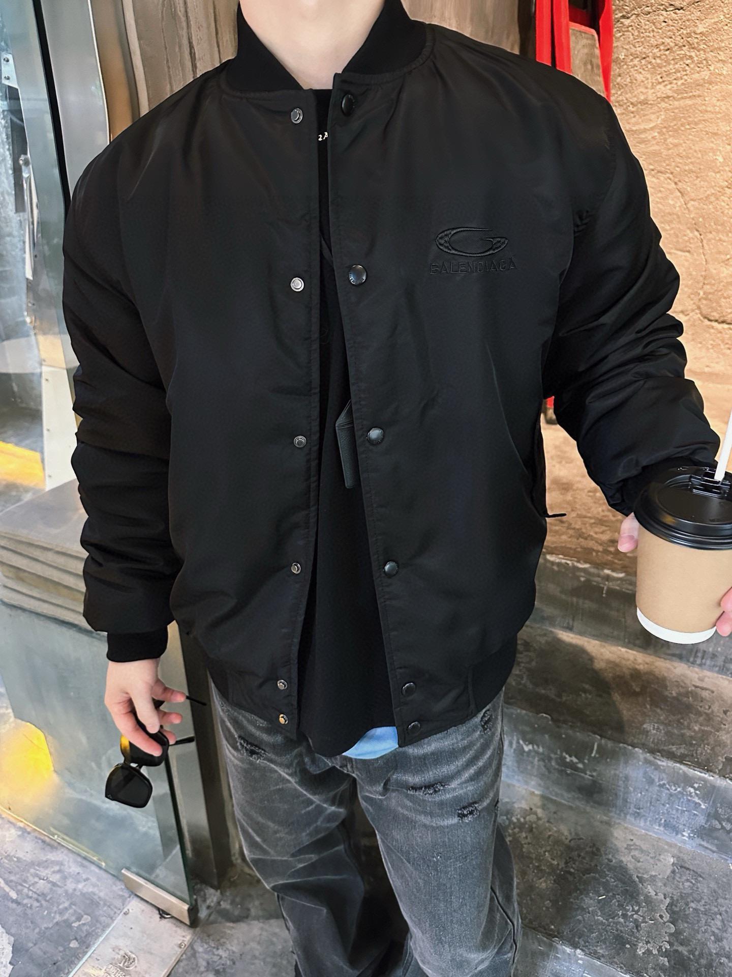 BALENCIAGA バレンシアガ バルンジャケット 男性用 フレア袖 ブラック - 画像 2