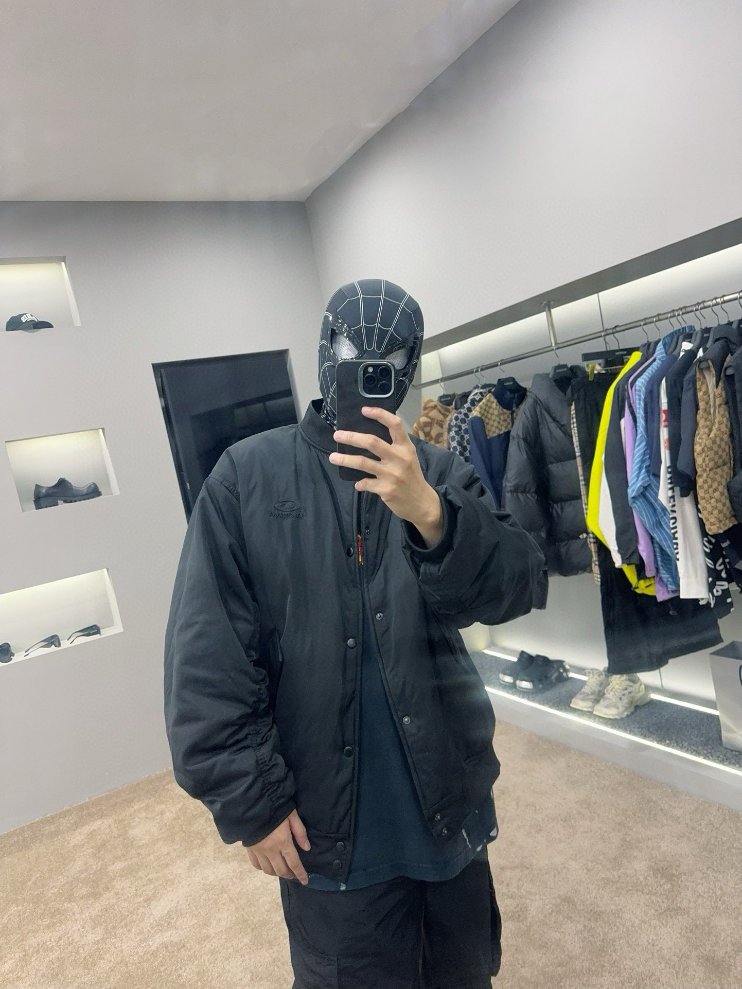 BALENCIAGA バレンシアガ バルンジャケット 男性用 フレア袖 ブラック - 画像 6