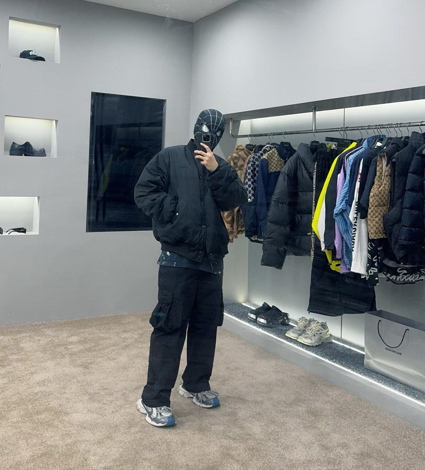 BALENCIAGA バレンシアガ バルンジャケット 男性用 フレア袖 ブラック - 画像 7