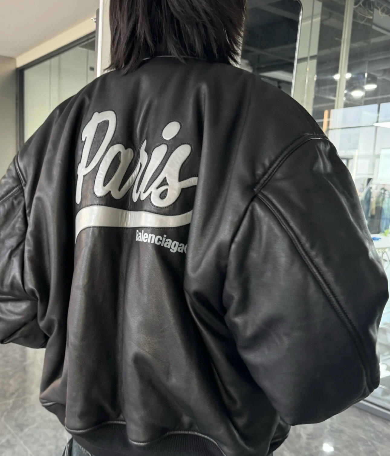 BALENCIAGA バレンシアガ バンダージャケット パリス刺繍 通勤 通学 ブラック - 画像 7