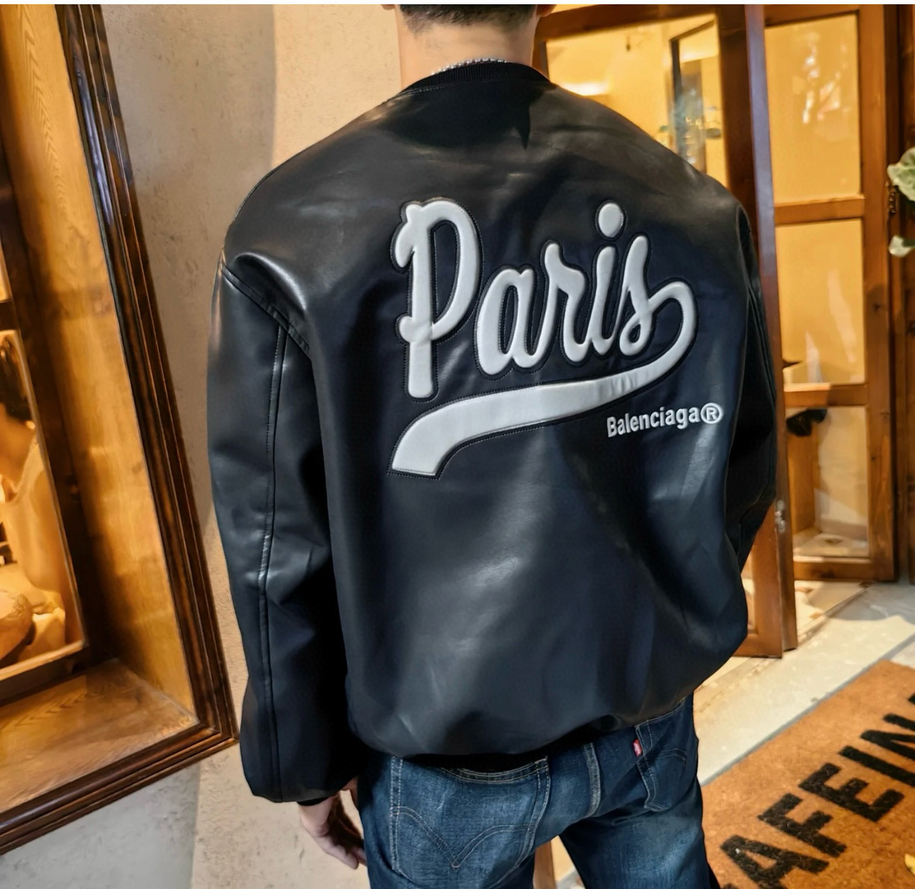 BALENCIAGA バレンシアガ バンダージャケット パリス刺繍 通勤 通学 ブラック - 画像 8