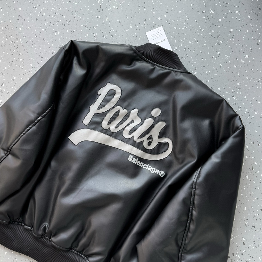 BALENCIAGA バレンシアガ バンズ風レザージャケット 撥水 ブラック - 画像 8