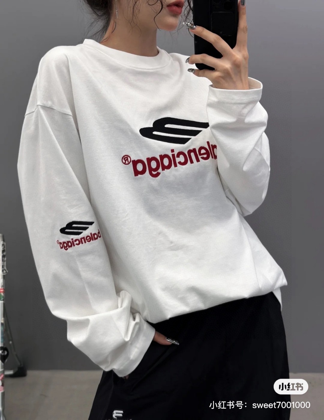 BALENCIAGA バレンシアガ 長袖Tシャツ ファッション 通勤 全2色 - 画像 4