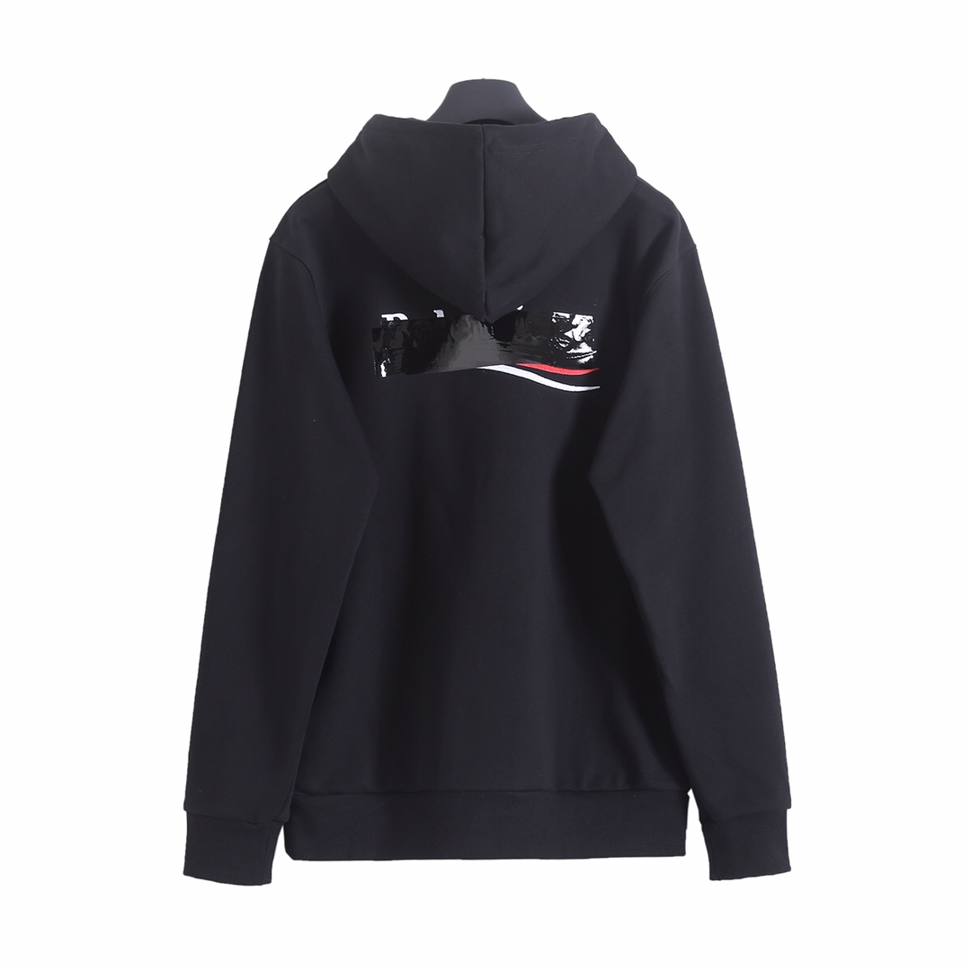 BALENCIAGA バレンシアガ ロゴパーカー ブラック - 画像 5