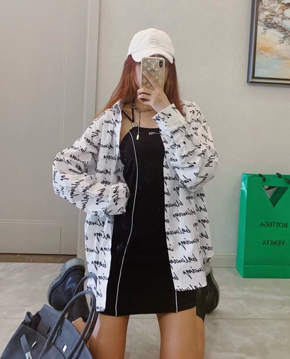 BALENCIAGA バレンシアガ 草写签名弹幕长袖衬衫 通勤 白色 - 画像 3