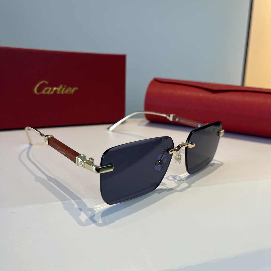 CARTIE カルティエ 金属フレームサングラス 軽量 ブラック