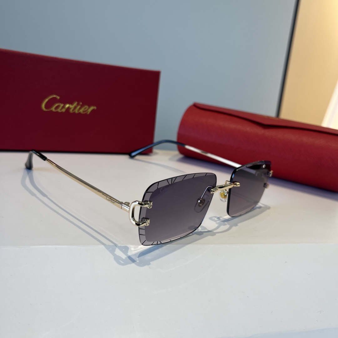 CARTIE カルティエ サングラス フレームレス 軽量 メタル ブラック 31333