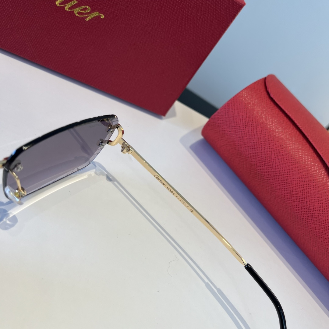 CARTIE カルティエ サングラス フレームレス 軽量 メタル ブラック 31333 - 画像 4