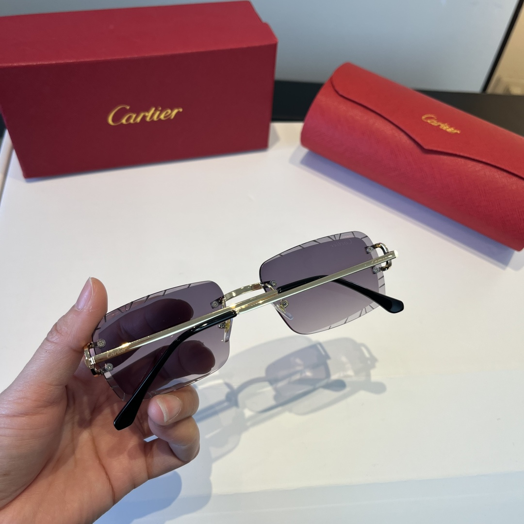 CARTIE カルティエ サングラス フレームレス 軽量 メタル ブラック 31333 - 画像 6
