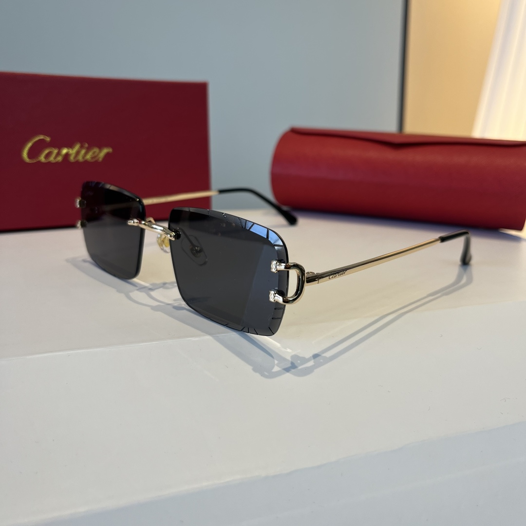 Cartier カルティエ 无框太阳眼镜 超轻 金属 高级感 全4色 - 画像 2