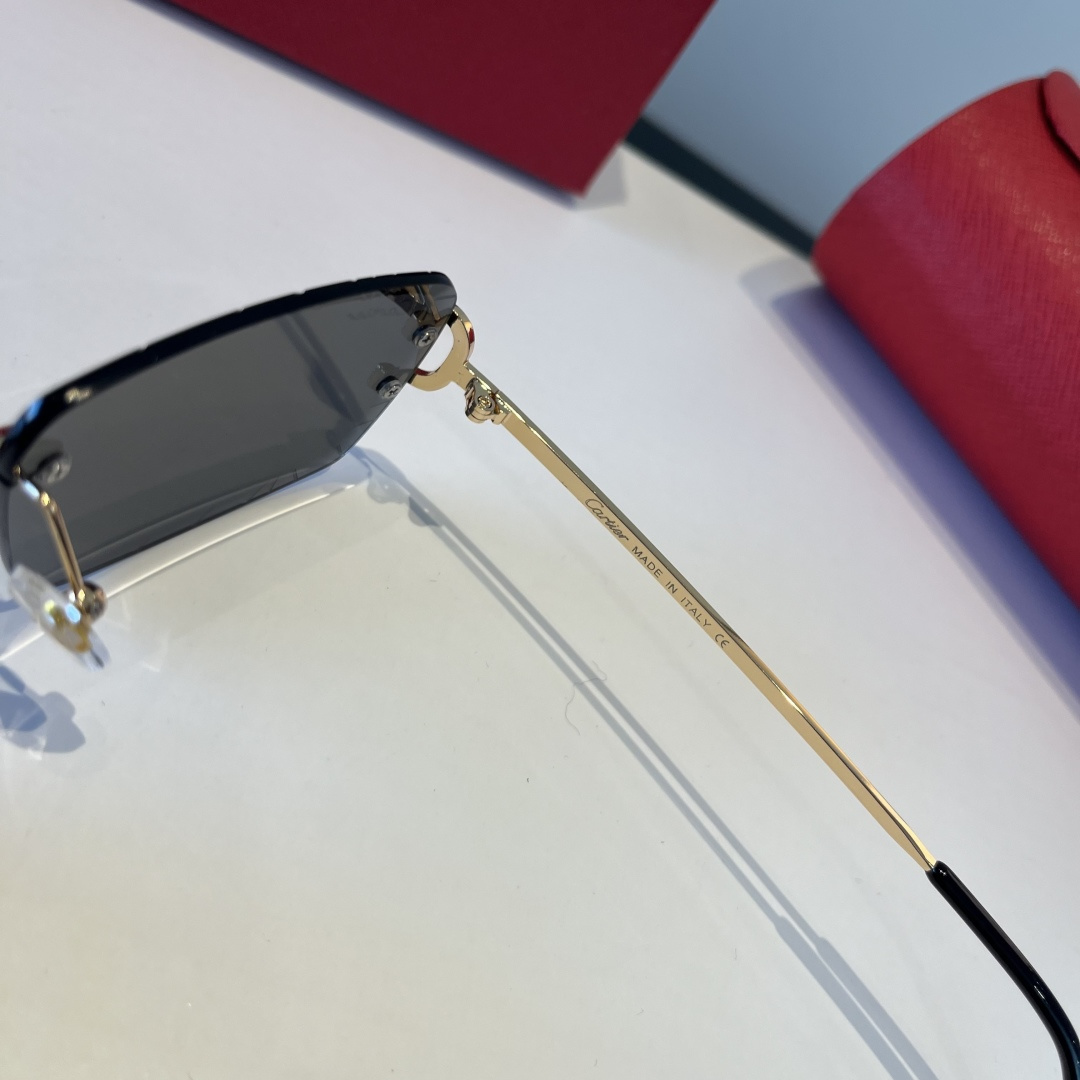 Cartier カルティエ 无框太阳眼镜 超轻 金属 高级感 全4色 - 画像 3