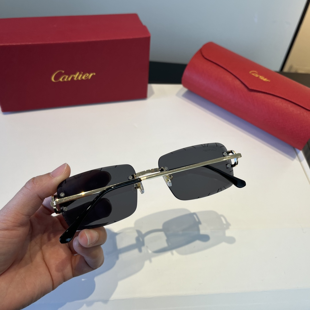 Cartier カルティエ 无框太阳眼镜 超轻 金属 高级感 全4色 - 画像 4