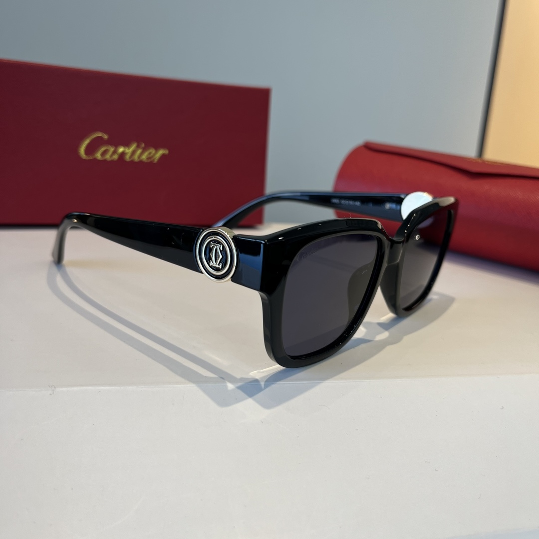CARTIE カルティエ サングラス 0663 52□19-140 超軽量 メンズ レディース ブラック