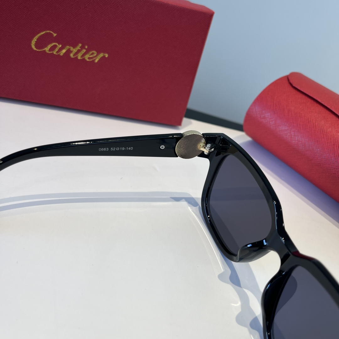 CARTIE カルティエ サングラス 0663 52□19-140 超軽量 メンズ レディース ブラック - 画像 5