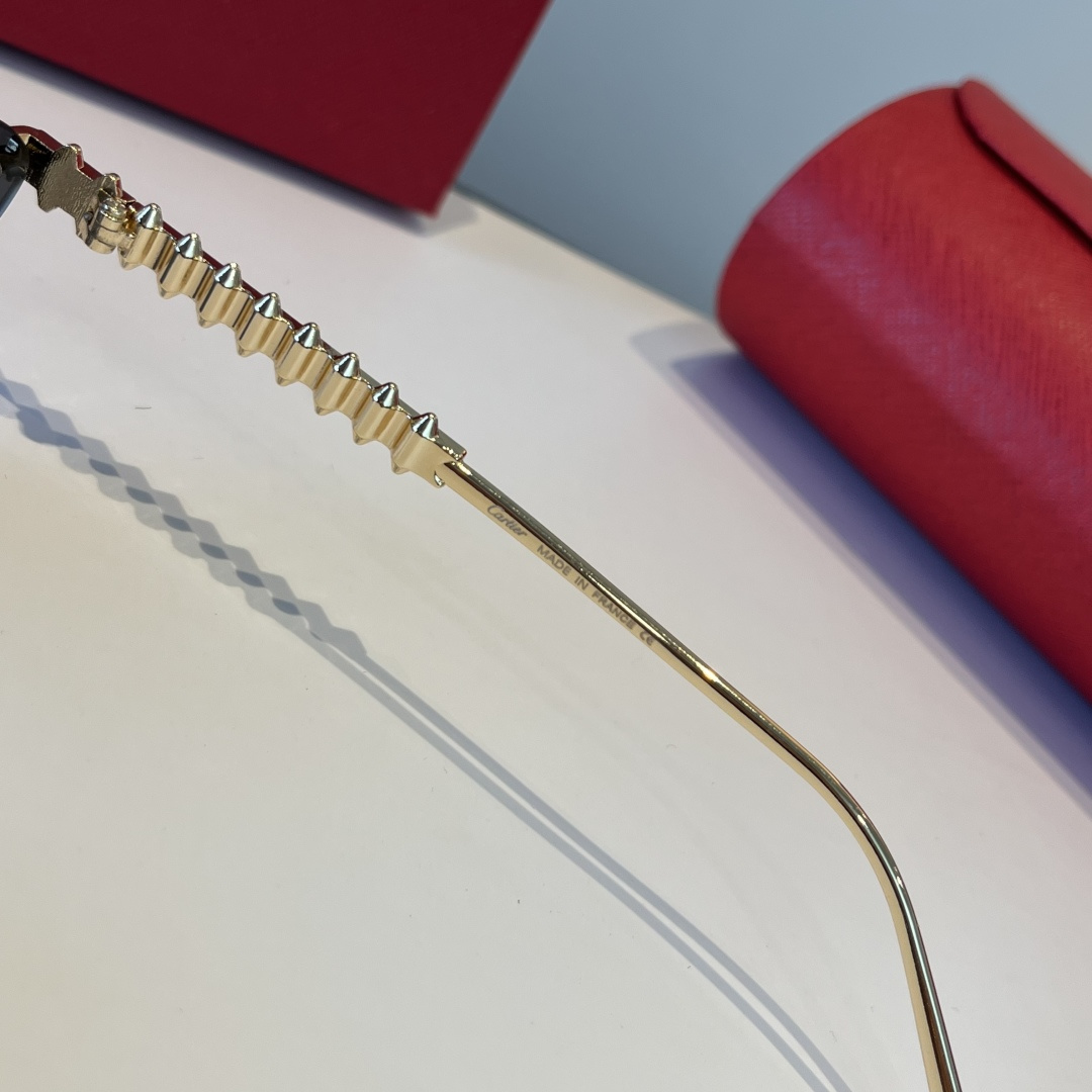 CARTIE カルティエ サングラス 金属フレーム プチサングラス メンズ レディース ブラック レッド ブラウン トーン 3カラー展開 - 画像 7