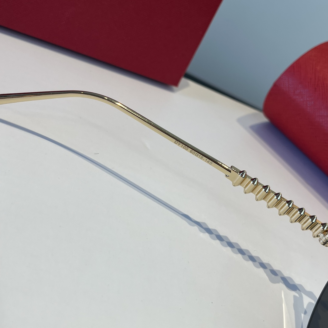 CARTIE カルティエ サングラス 金属フレーム プチサングラス メンズ レディース ブラック レッド ブラウン トーン 3カラー展開 - 画像 8