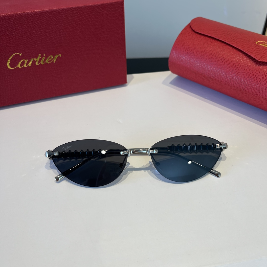 CARTIE カルティエ サングラス 金属フレーム フレームレス 軽量 紫外線カット メンズ レディース ブラック ブラウン ネイビー レッド 多色展開 - 画像 4