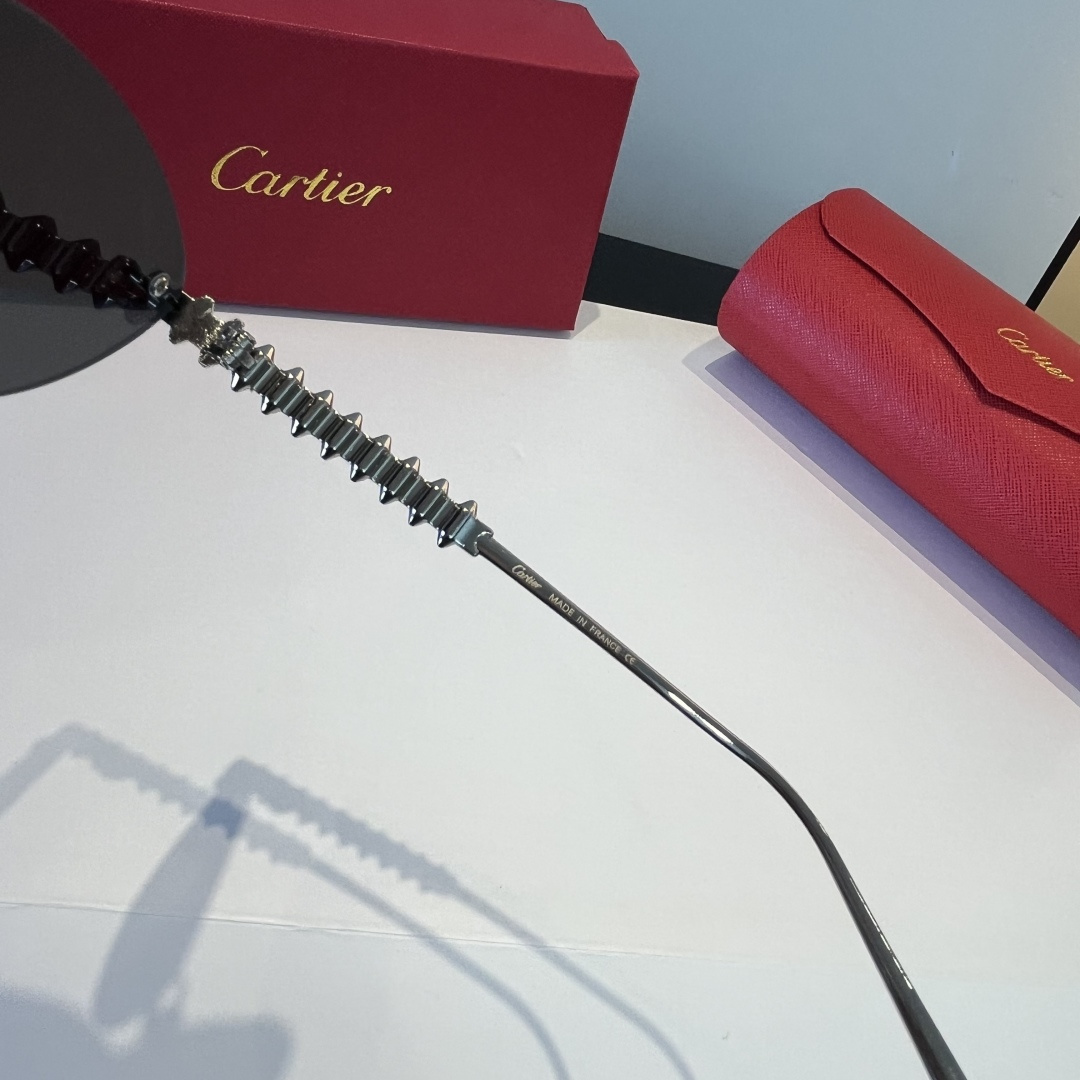 CARTIE カルティエ サングラス 金属フレーム フレームレス 軽量 紫外線カット メンズ レディース ブラック ブラウン ネイビー レッド 多色展開 - 画像 6