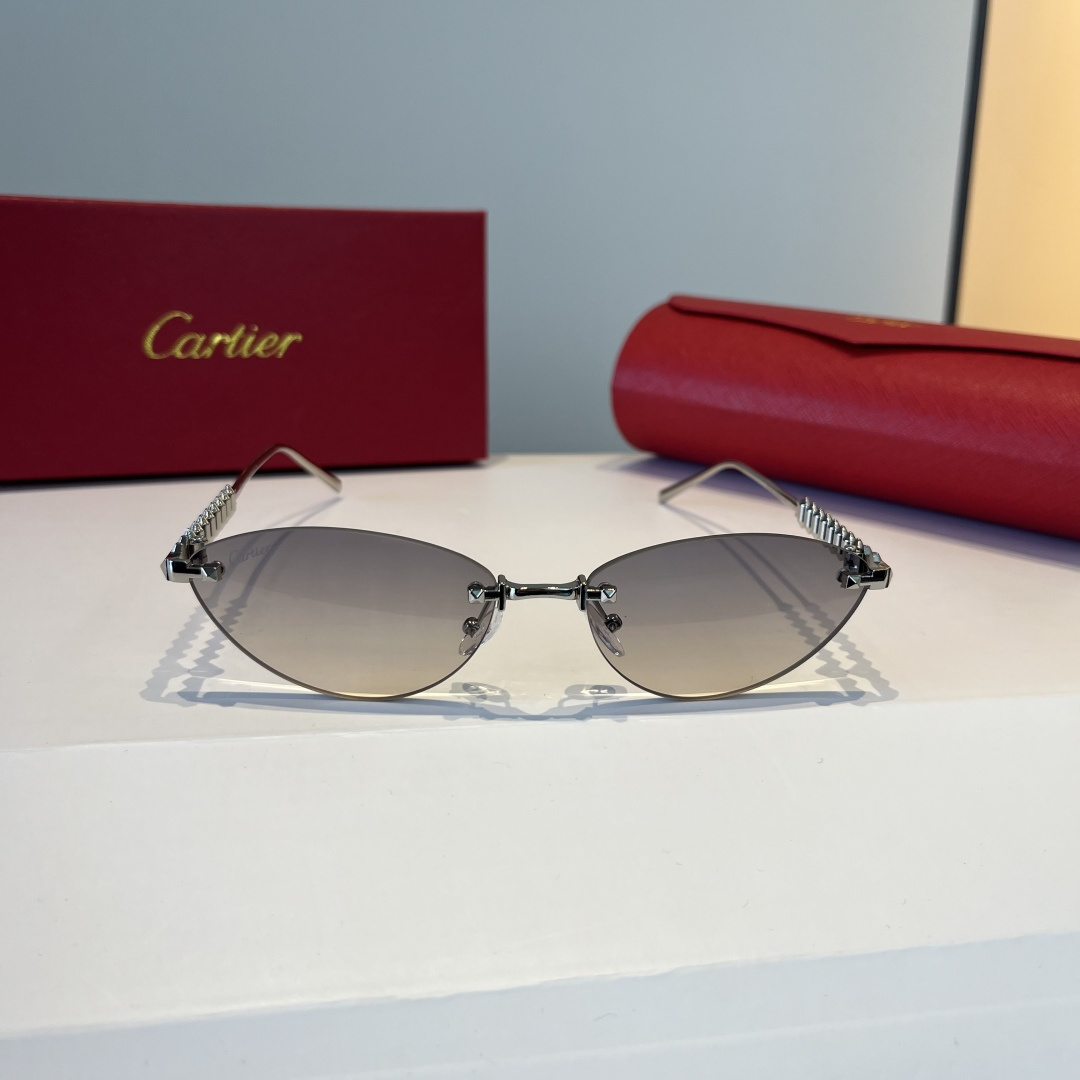 CARTIER カルティエ サングラス メタルフレーム プレステージ ブラック ブラウン ブラック ブラウン 多色展開 - 画像 2