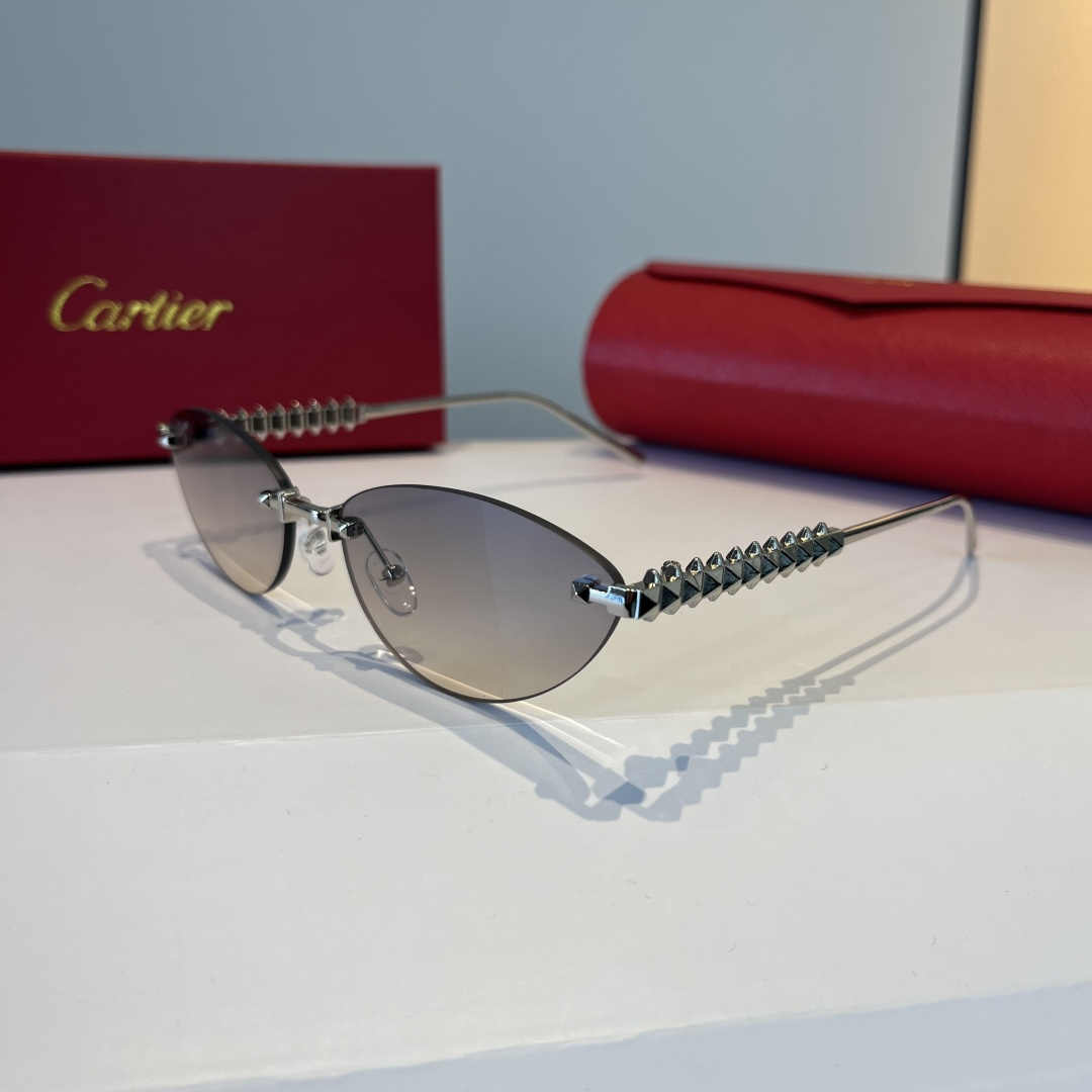 CARTIER カルティエ サングラス メタルフレーム プレステージ ブラック ブラウン ブラック ブラウン 多色展開 - 画像 3