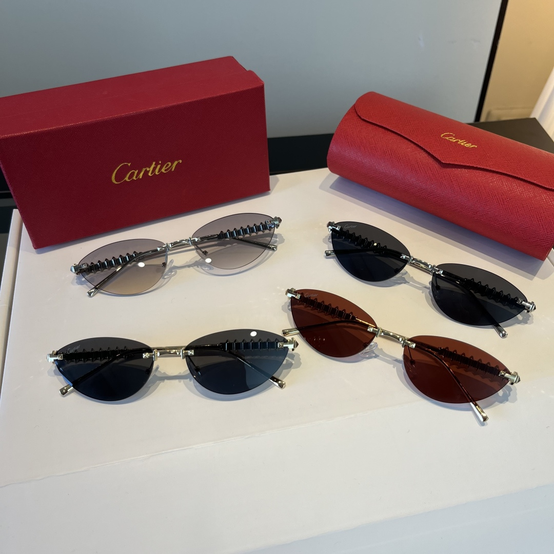 CARTIER カルティエ サングラス メタルフレーム プレステージ ブラック ブラウン ブラック ブラウン 多色展開 - 画像 9