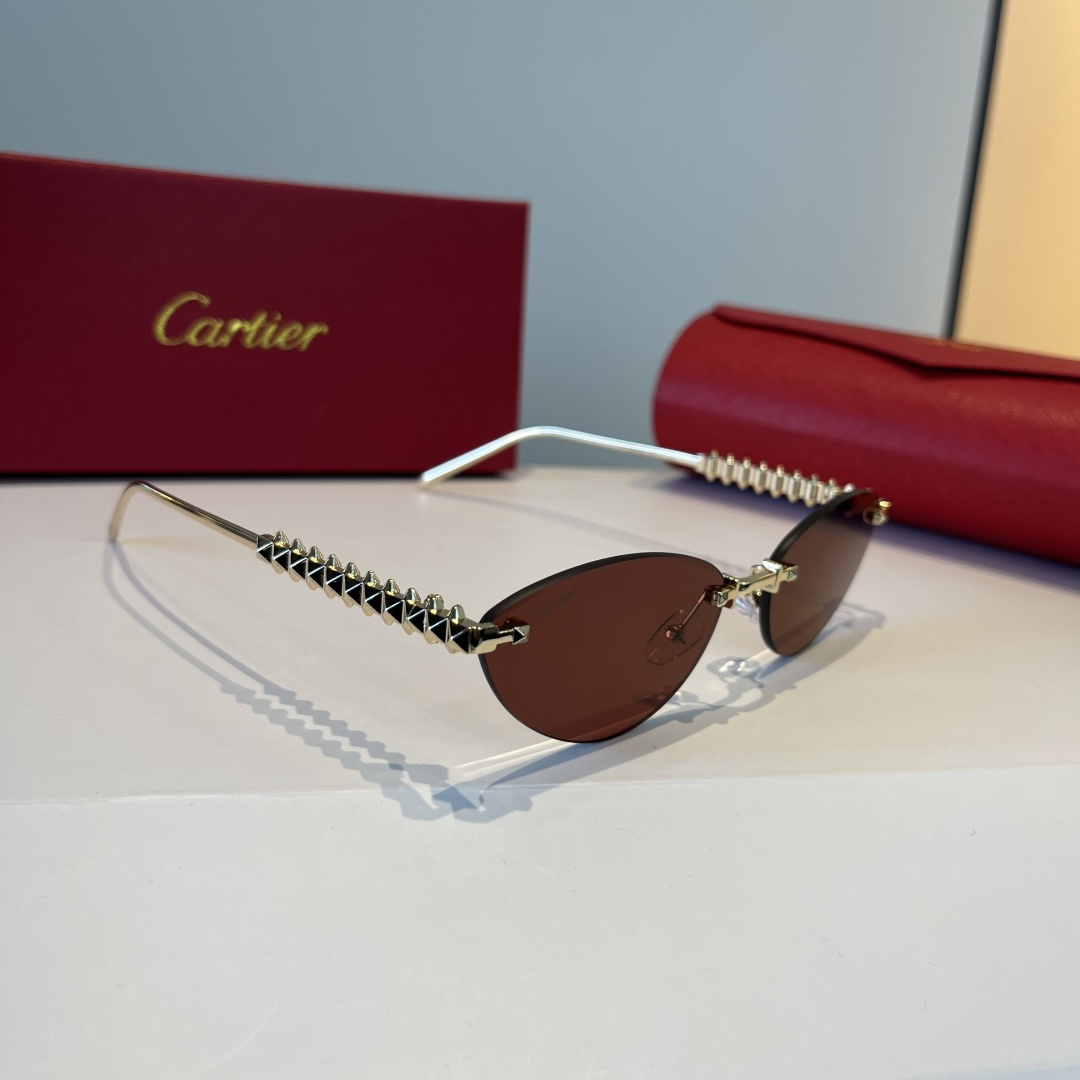 CARTIER カルティエ メンズ サングラス フレームレス レディース 軽量 通勤 ブラック ブラウン 多色展開