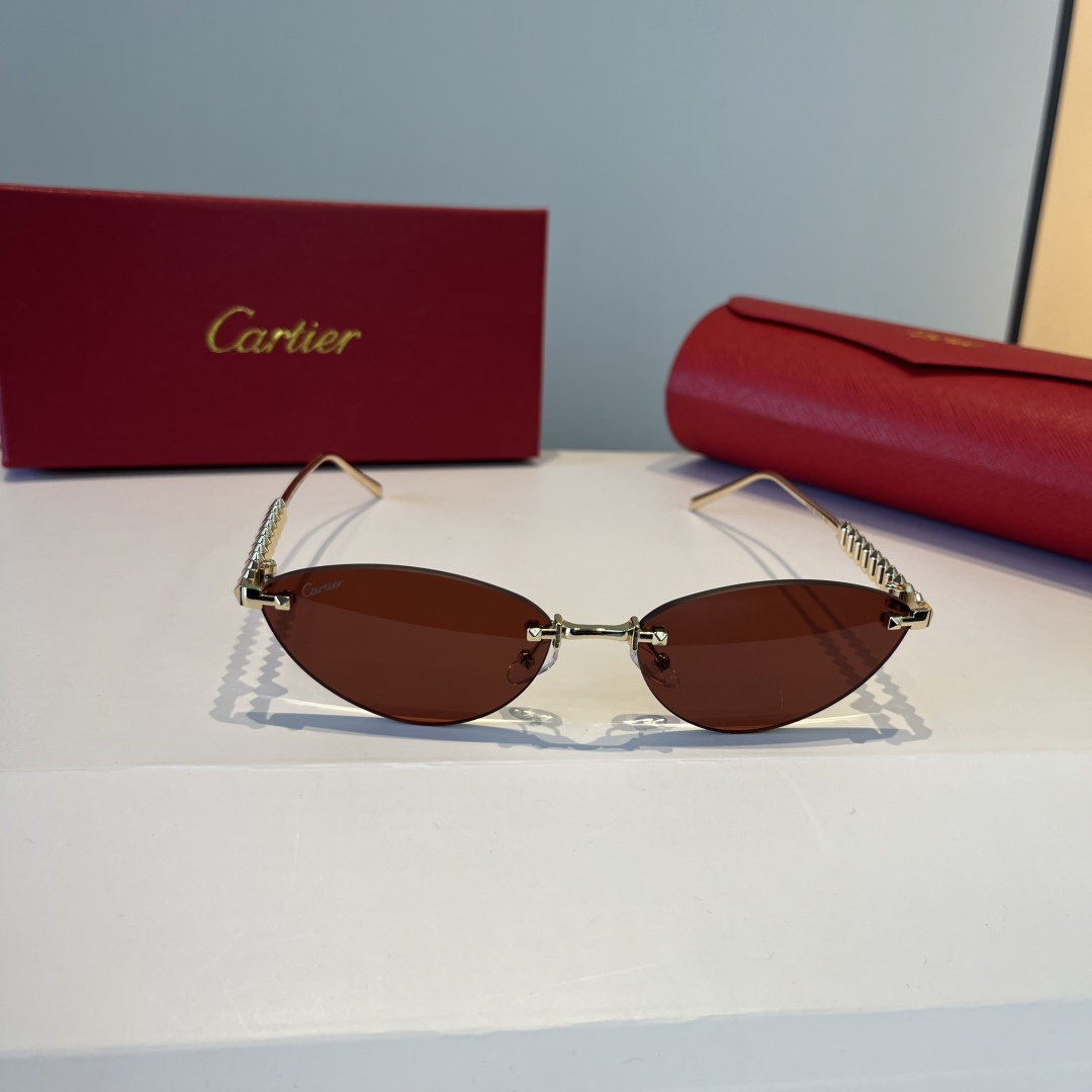 CARTIER カルティエ メンズ サングラス フレームレス レディース 軽量 通勤 ブラック ブラウン 多色展開 - 画像 3
