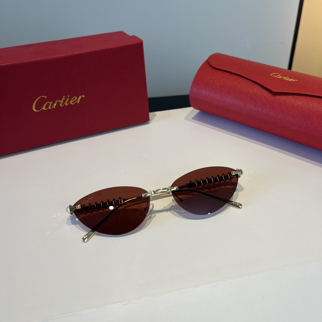CARTIER カルティエ メンズ サングラス フレームレス レディース 軽量 通勤 ブラック ブラウン 多色展開 - 画像 7