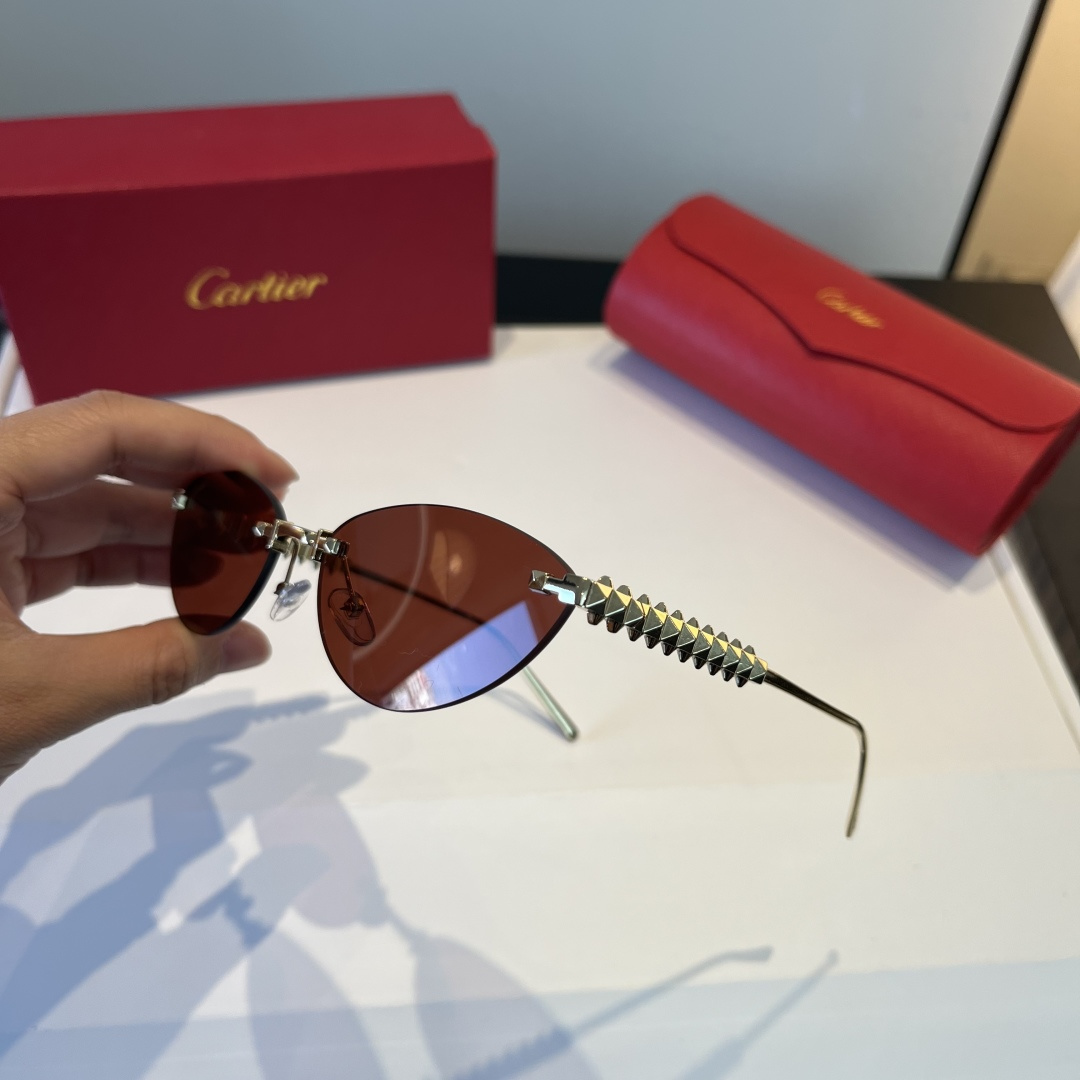 CARTIER カルティエ メンズ サングラス フレームレス レディース 軽量 通勤 ブラック ブラウン 多色展開 - 画像 8