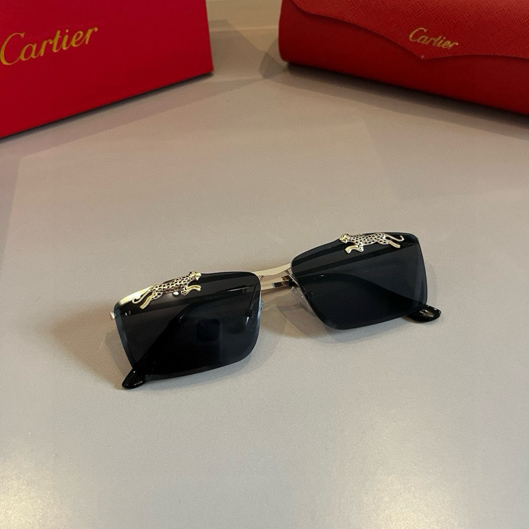 CARTIE カルティエ メンズサングラス サファリデザイン 黒 メタルフレーム 202320 58-18-145 ブラック - 画像 4
