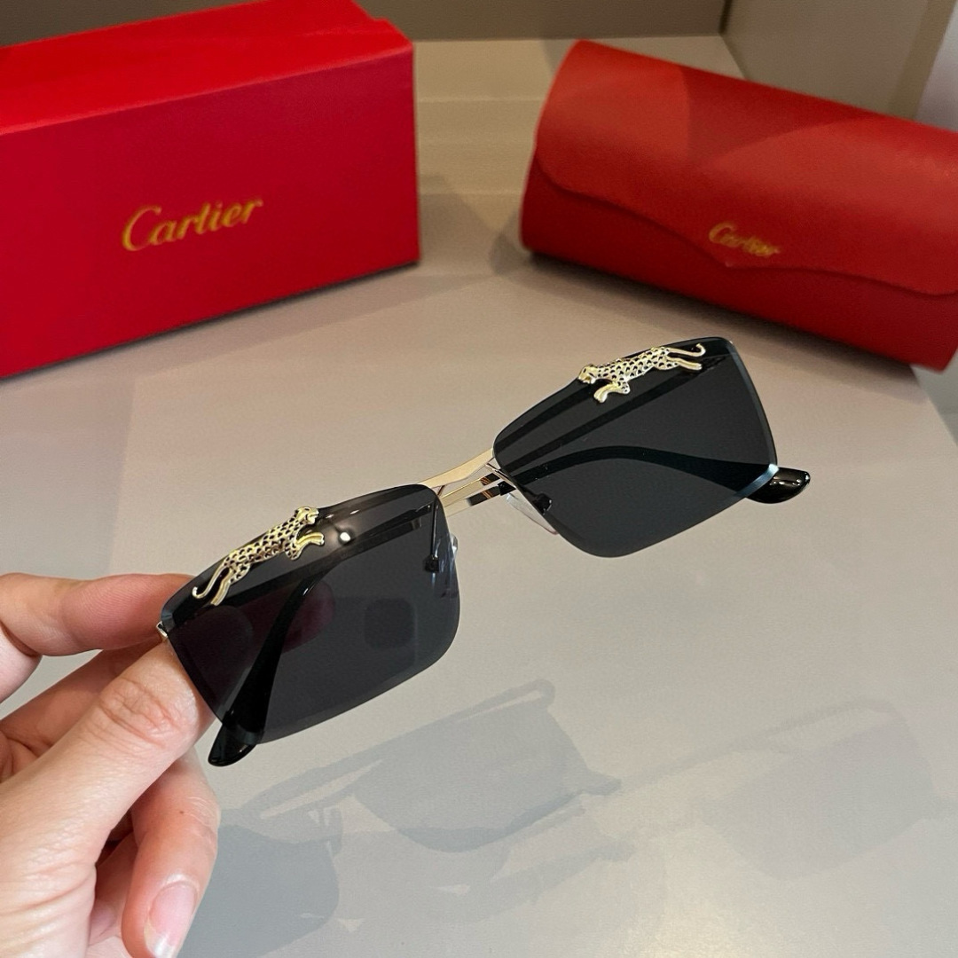 CARTIE カルティエ メンズサングラス サファリデザイン 黒 メタルフレーム 202320 58-18-145 ブラック - 画像 5