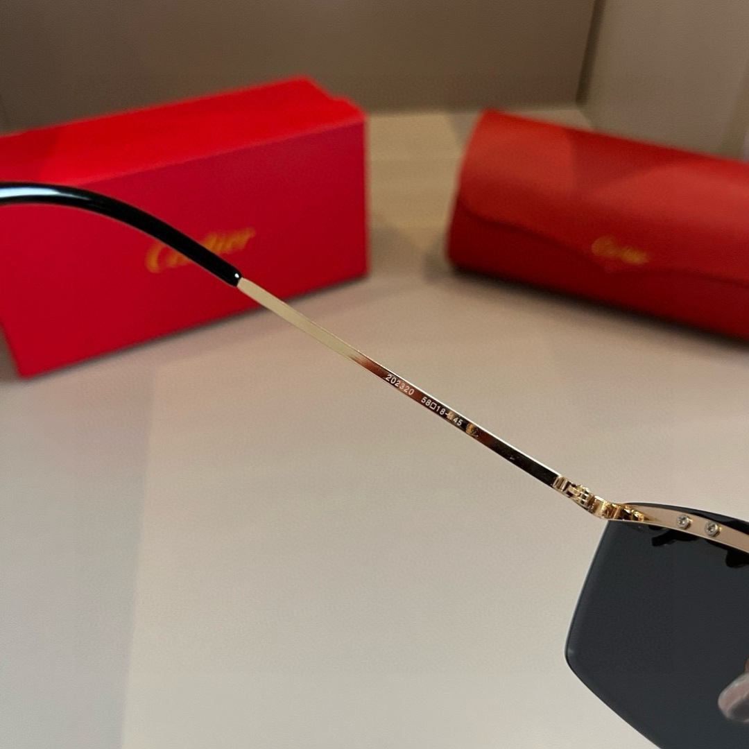 CARTIE カルティエ メンズサングラス サファリデザイン 黒 メタルフレーム 202320 58-18-145 ブラック - 画像 7