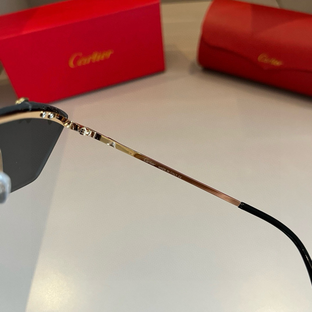 CARTIE カルティエ メンズサングラス サファリデザイン 黒 メタルフレーム 202320 58-18-145 ブラック - 画像 8