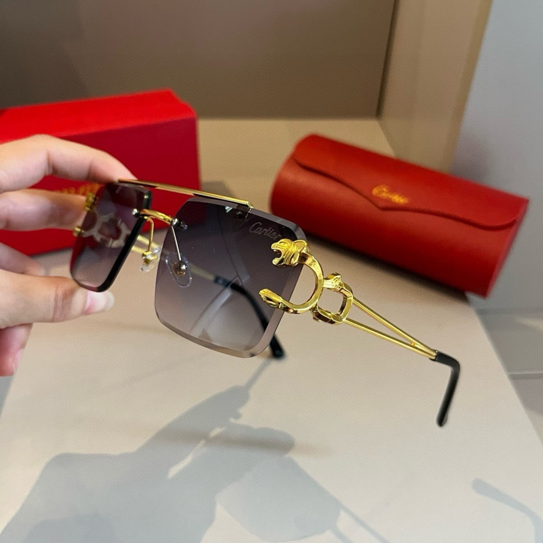 CARTIE カルティエ メンズサングラス サングラス フレームレス 金属 メタル ブラック ゴールド 多色展開 - 画像 4