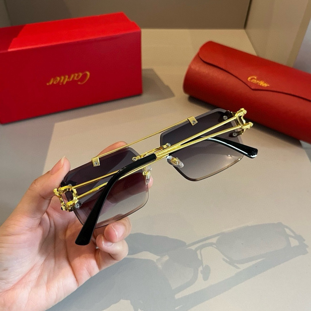 CARTIE カルティエ メンズサングラス サングラス フレームレス 金属 メタル ブラック ゴールド 多色展開 - 画像 5