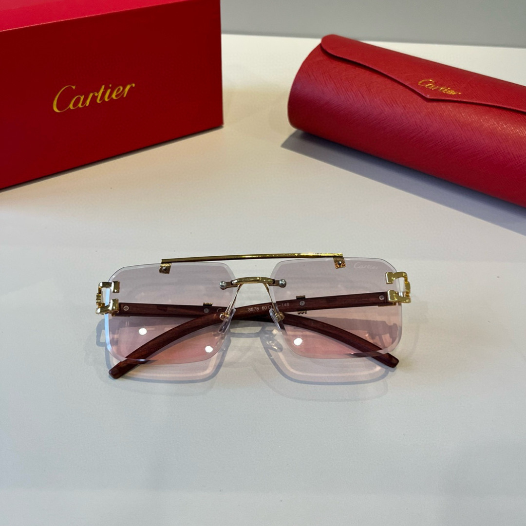 CARTIER カルティエ メガネ フレーム 8878 60 18-148 メンズ レディース ピンク ブラック ブラウン 多色展開 - 画像 5
