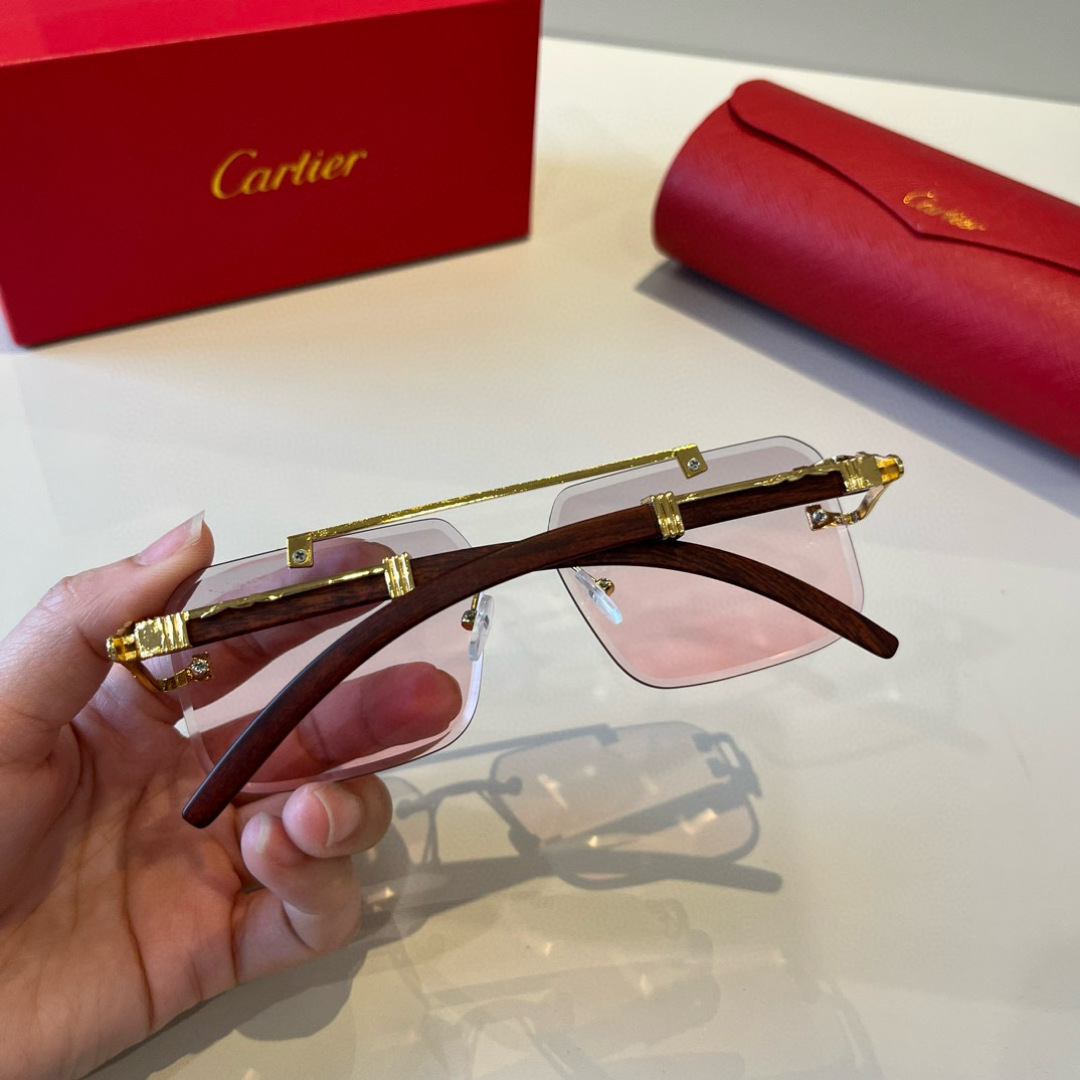 CARTIER カルティエ メガネ フレーム 8878 60 18-148 メンズ レディース ピンク ブラック ブラウン 多色展開 - 画像 7