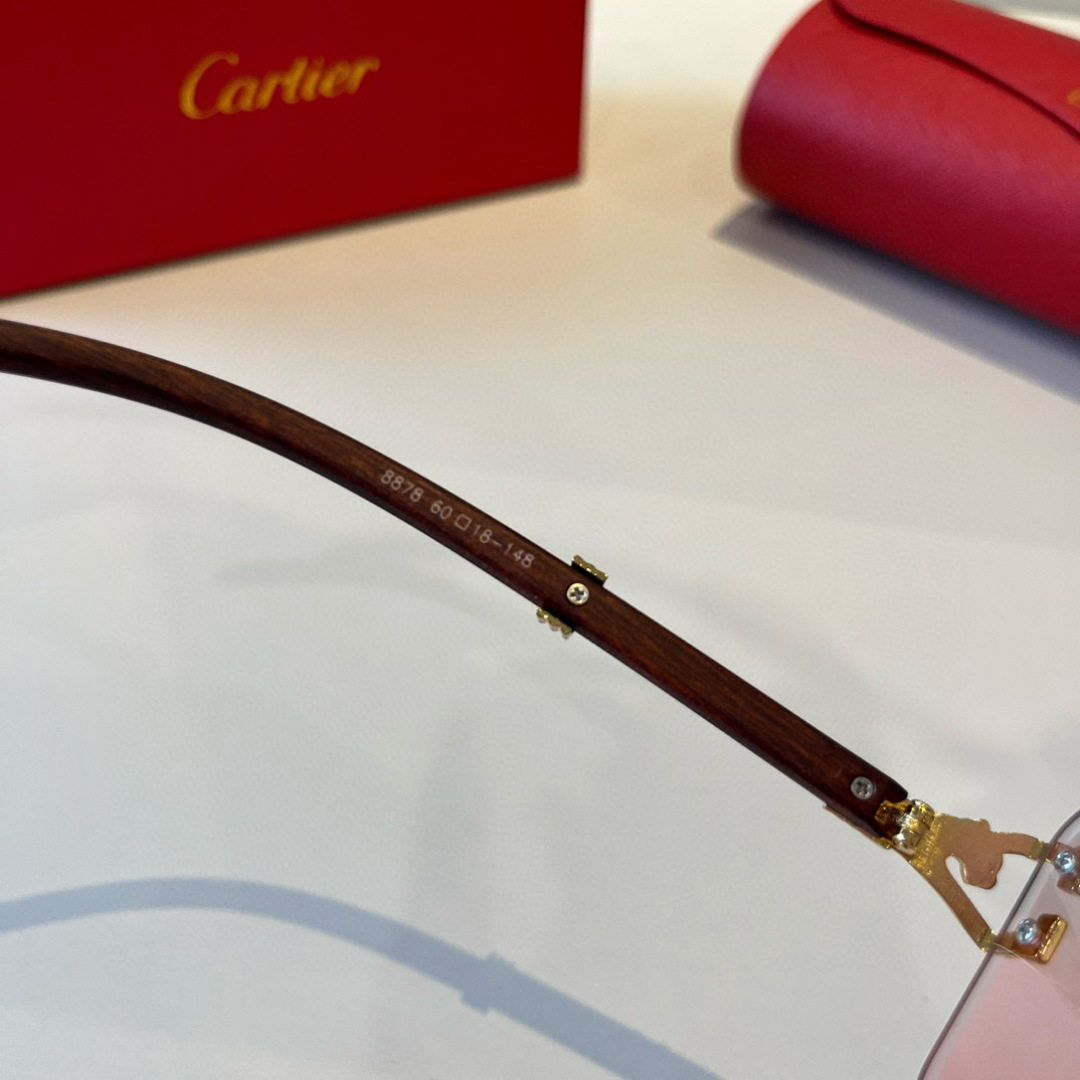 CARTIER カルティエ メガネ フレーム 8878 60 18-148 メンズ レディース ピンク ブラック ブラウン 多色展開 - 画像 8