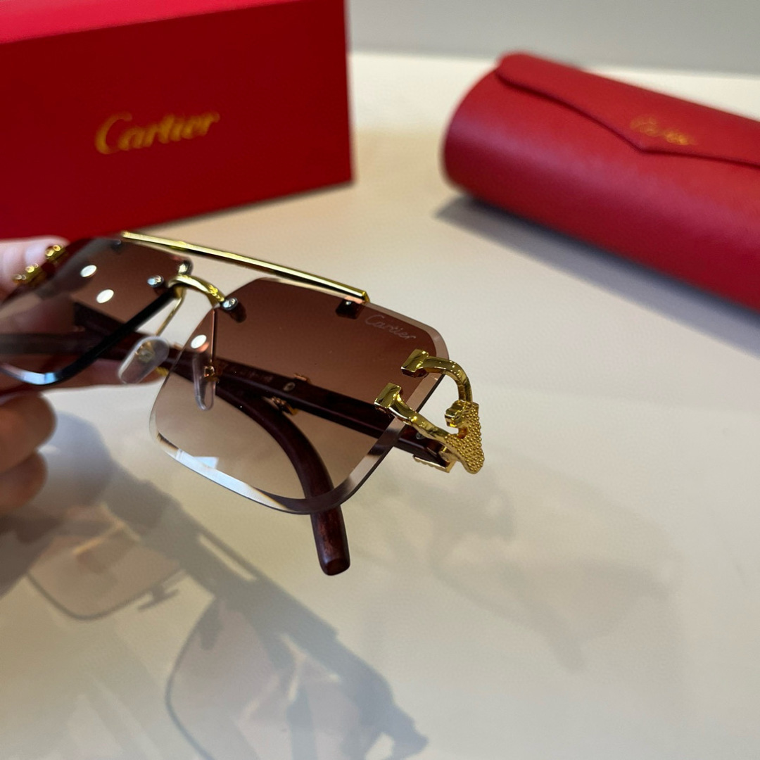 CARTIE カルティエ サングラス サングラス メンズ レディース ブラック ブラウン ピンク ブラック - 画像 6