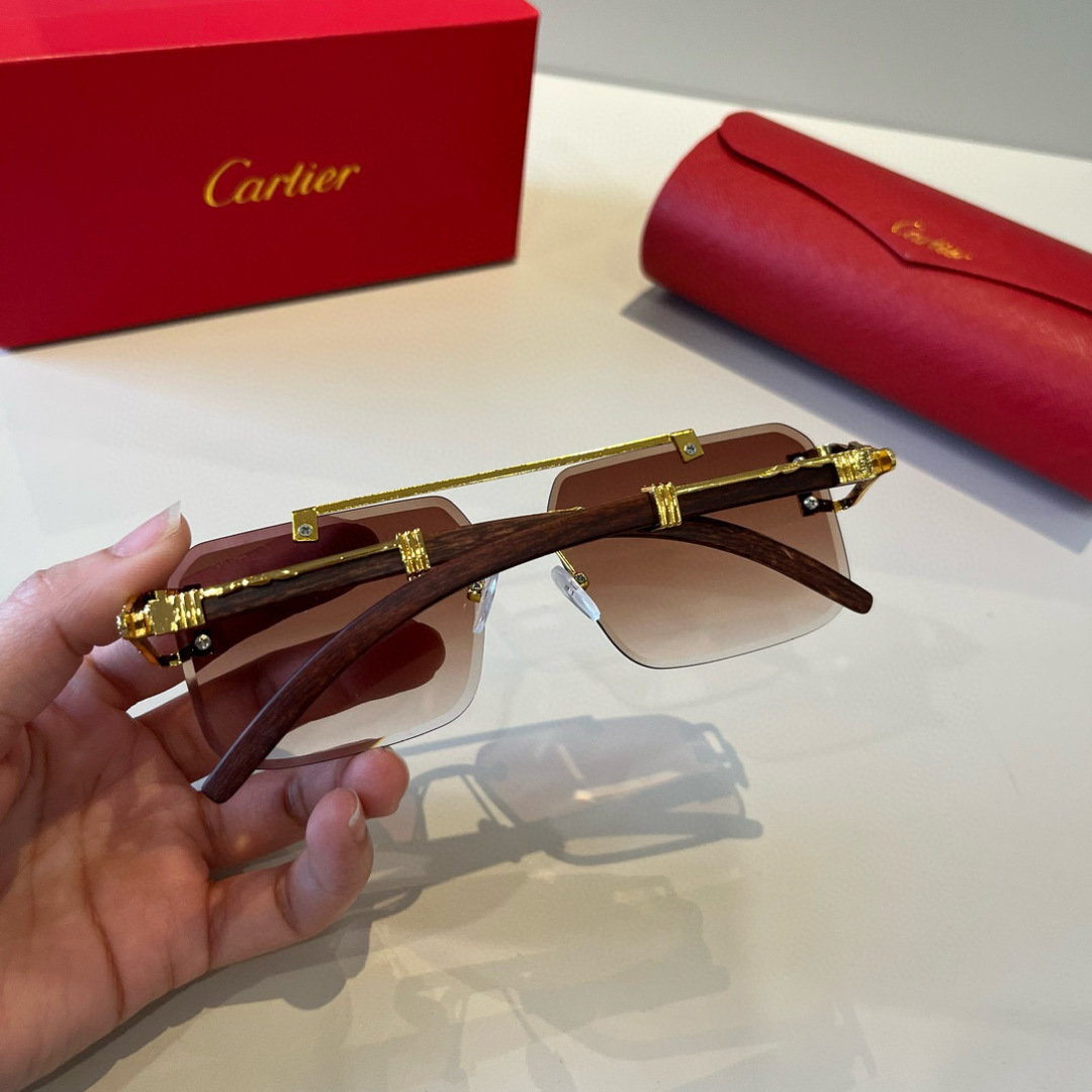 CARTIE カルティエ サングラス サングラス メンズ レディース ブラック ブラウン ピンク ブラック - 画像 7