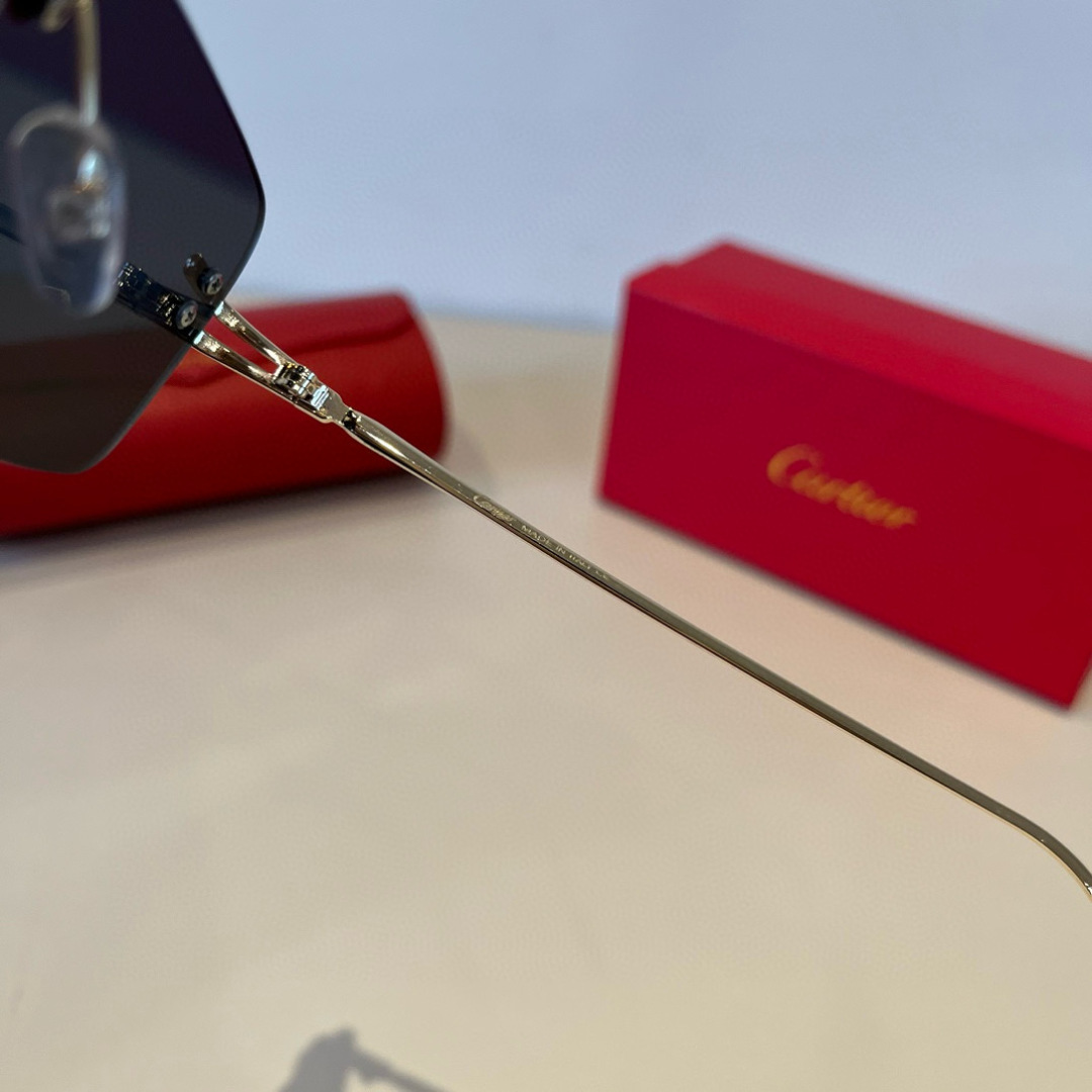 CARTE カルティエ サングラス メンズ レディース 超軽量 フレームレス 金属 ゴールド ブラック 31440 - 画像 2