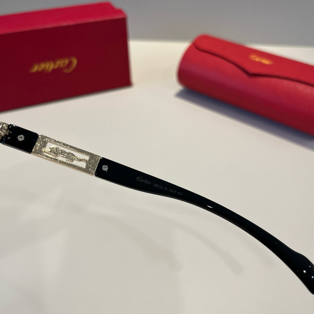 CARTIE カルティエ サングラス メタルフレーム 无框 超軽量 メンズ レディース ブラック - 画像 2