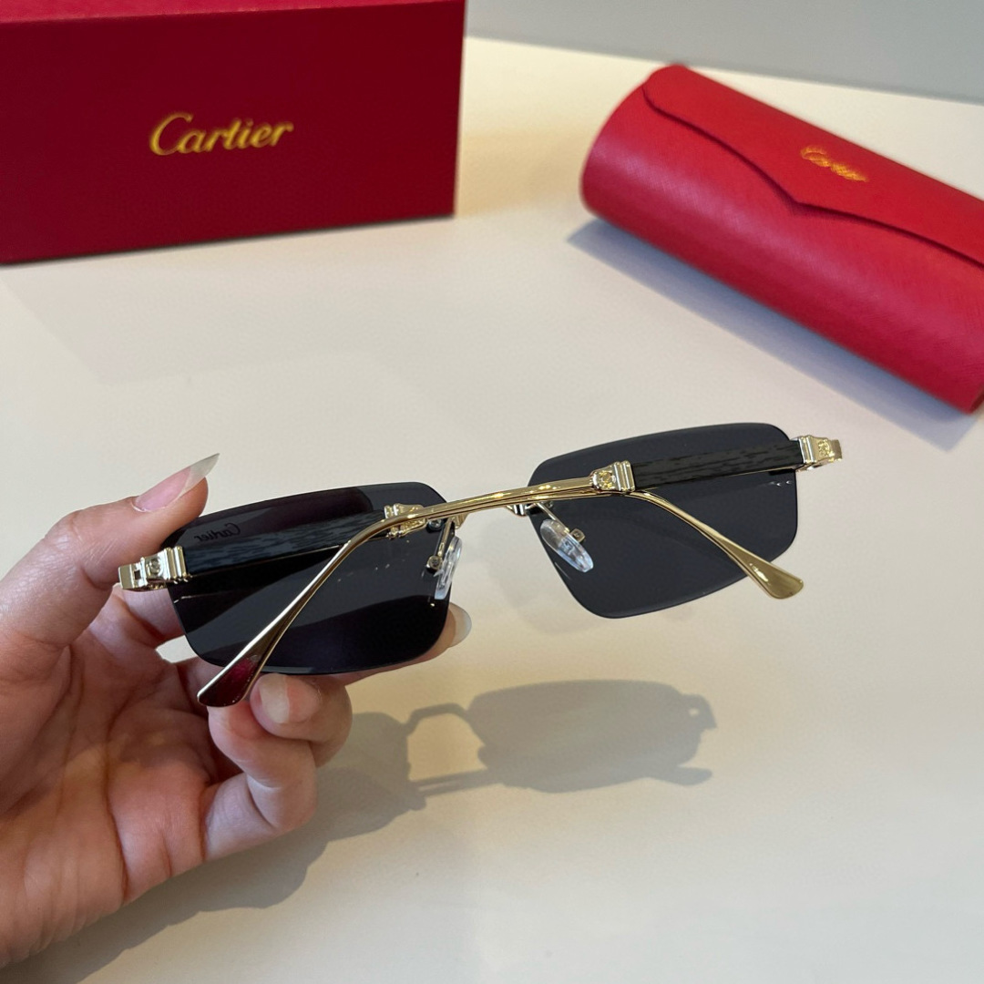 CARTIE カルティエ サングラス メンズ 金属フレーム ノーズパッドなし 超軽量 シルバー ブラック 多色展開 - 画像 6